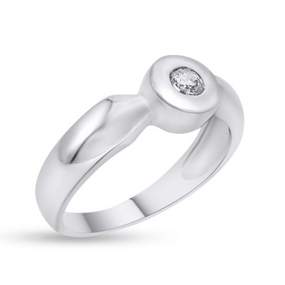 Δαχτυλίδι Λευκόχρυσο Με Λευκό Ζιργκόν 14 Καράτια oro2873