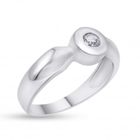 Δαχτυλίδι Λευκόχρυσο Με Λευκό Ζιργκόν 14 Καράτια oro2873 