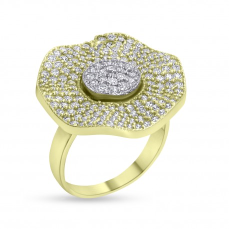 Δαχτυλίδι Δίχρωμο Λευκόχρυσο-Χρυσό Με Ζιργκόν 14 Καράτια oro2859 