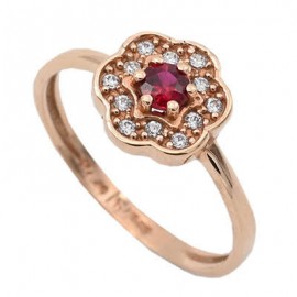 Δαχτυλίδι Ροζ Χρυσό, Με Ζιργκόν 14 Καράτια oro2051