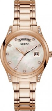GUESS Aura Crystals Rose Gold Stainless Steel Bracelet GW0047L2