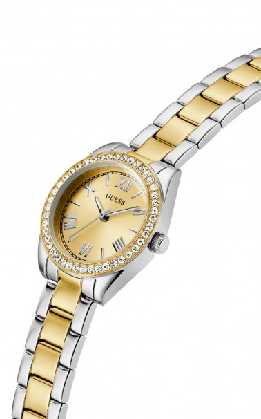 Ρολόι GUESS Mini Luna Crystals Two Tone Stainless Steel Bracelet GW0841L2 