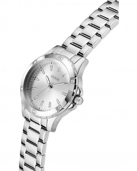 GUESS Mist Crystals Silver Stainless Steel Bracelet GW0948L6 
