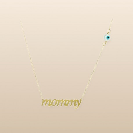Κολιέ Mommy Χρυσό 9 Καράτια με Ματάκι oro1649 