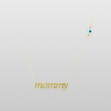 Κολιέ Mommy Χρυσό 9 Καράτια με Ματάκι oro1649 