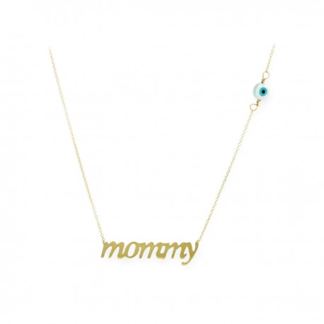 Κολιέ Mommy Χρυσό 9 Καράτια με Ματάκι oro1649 