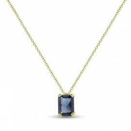 Κολιέ Χρυσό 14 Καράτια Με London Blue Πέτρα oro2682