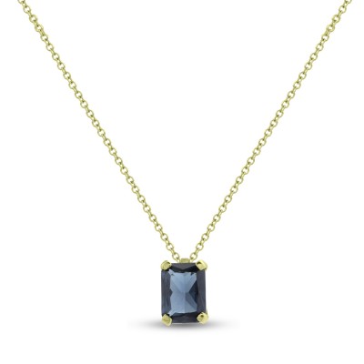 Κολιέ Χρυσό 14 Καράτια Με London Blue Πέτρα oro2682