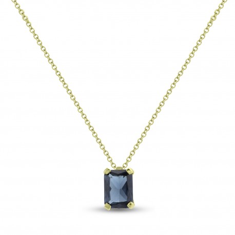 Κολιέ Χρυσό 14 Καράτια Με London Blue Πέτρα oro2682 