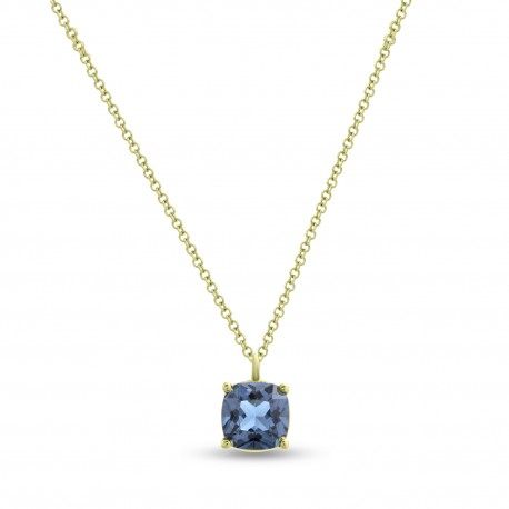 Κολιέ Χρυσό 14 Καράτια Με London Blue Πέτρα oro2683 