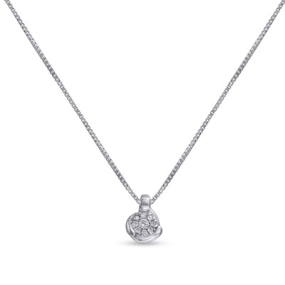 Κολιέ Λευκόχρυσο 18 Καράτια Με Διαμάντια oro2878