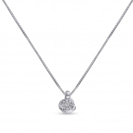 Κολιέ Λευκόχρυσο 18 Καράτια Με Διαμάντια oro2878 