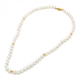 Κολιέ Mε Mαργαριτάρια Fresh Water Pearl,Χρυσό 14 Καρατίων oro1588