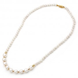 Κολιέ Mε Mαργαριτάρια Fresh Water Pearl,Χρυσό 14 Καρατίων oro1582