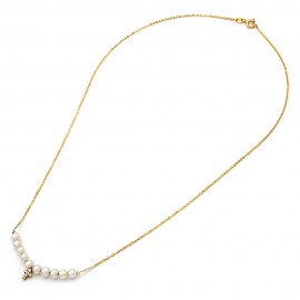 Κολιέ Mε Mαργαριτάρια Fresh Water Pearl Χρυσό 14 Καράτια oro1568