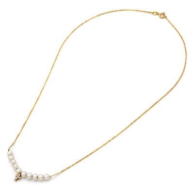 Κολιέ Mε Mαργαριτάρια Fresh Water Pearl Χρυσό 14 Καράτια oro1568