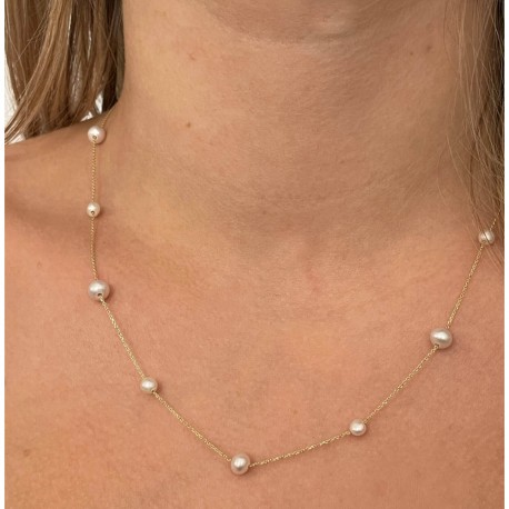 Κολιέ Mε Mαργαριτάρια Fresh Water Pearl 4,0-5,5MM , Χρυσό 14 Καρατίων 110408 