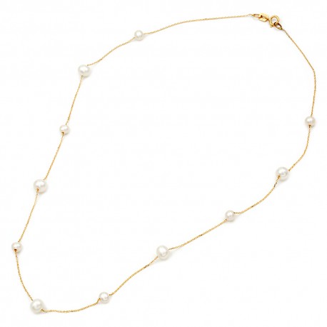 Κολιέ Mε Mαργαριτάρια Fresh Water Pearl 4,0-5,5MM , Χρυσό 14 Καρατίων 110408 