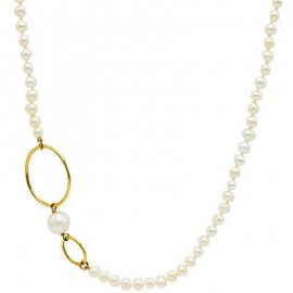 Κολιέ Mε Mαργαριτάρια Fresh Water Pearl,Χρυσό 14 Καρατίων oro2081