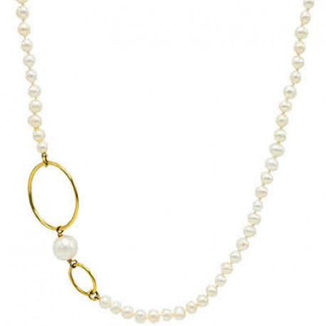 Κολιέ Mε Mαργαριτάρια Fresh Water Pearl,Χρυσό 14 Καρατίων oro2081 