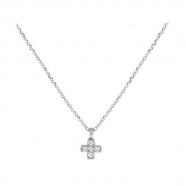Σταυρός Με Αλυσίδα Λευκόχρυσο 9 Καράτια, Λευκά Ζιργκόν oro1655