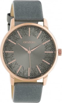 OOZOO Timepieces Grey Leather Strap C10718