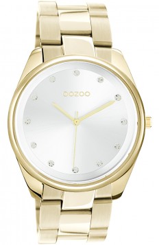 OOZOO Timepieces Crystals Gold Stainless Steel Bracelet C10962