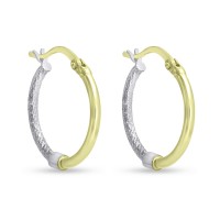 Σκουλαρίκια Κρίκοι Δίχρωμοι 14 Καράτια oro2938