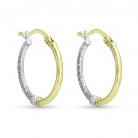 Σκουλαρίκια Κρίκοι Δίχρωμοι 14 Καράτια oro2938