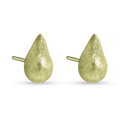 Σκουλαρίκια Χρυσά Ματ Σταγόνες 14 Καράτια oro2936