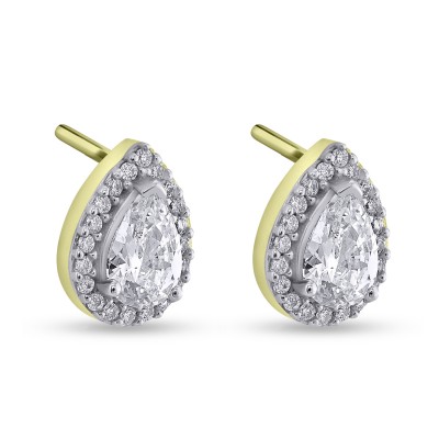 Σκουλαρίκια Χρυσά Σταγόνες 14 Καράτια Με Ζιργκόν oro2918