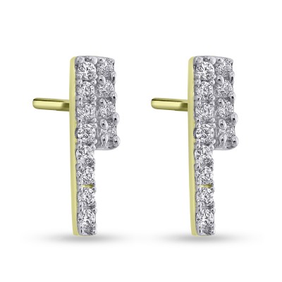 Σκουλαρίκια Χρυσά 14 Καράτια Με Λευκά Ζιργκόν oro2917