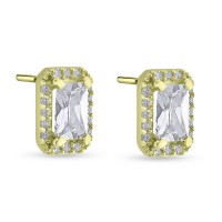 Σκουλαρίκια Χρυσά 9 Καράτια Με Λευκά Ζιργκόν oro2915