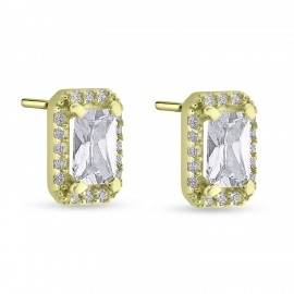 Σκουλαρίκια Χρυσά 9 Καράτια Με Λευκά Ζιργκόν oro2915