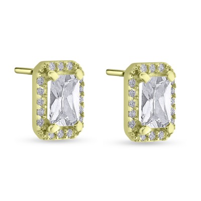 Σκουλαρίκια Χρυσά 9 Καράτια Με Λευκά Ζιργκόν oro2915