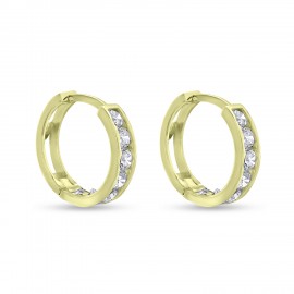 Σκουλαρίκια Κρίκοι Χρυσά 14 Καράτια με Ζιργκόν oro2911
