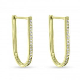 Σκουλαρίκια Κρίκοι Χρυσά 14 Καράτια με Ζιργκόν oro2908