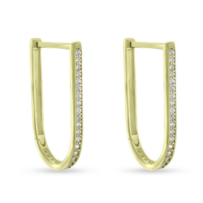 Σκουλαρίκια Κρίκοι Χρυσά 14 Καράτια με Ζιργκόν oro2908