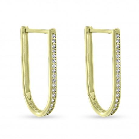 Σκουλαρίκια Κρίκοι Χρυσά 14 Καράτια με Ζιργκόν oro2908 