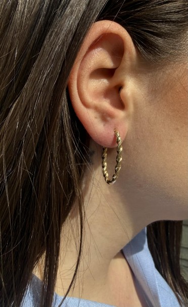 Σκουλαρίκια Κρίκοι Χρυσά 14 Καράτια oro2910 