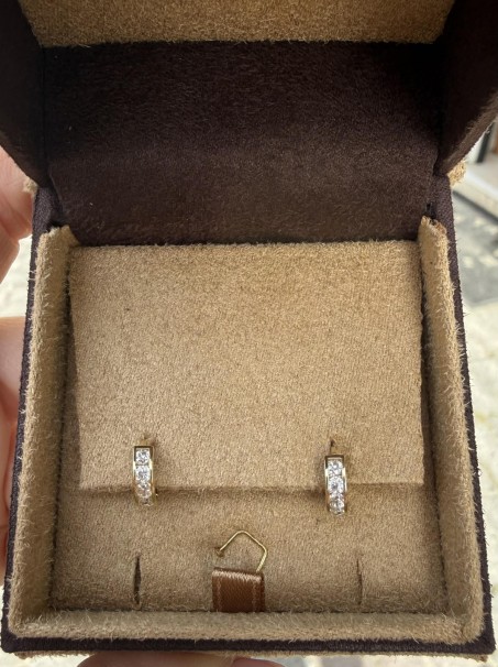 Σκουλαρίκια Κρίκοι Χρυσά 14 Καράτια με Ζιργκόν oro2911 