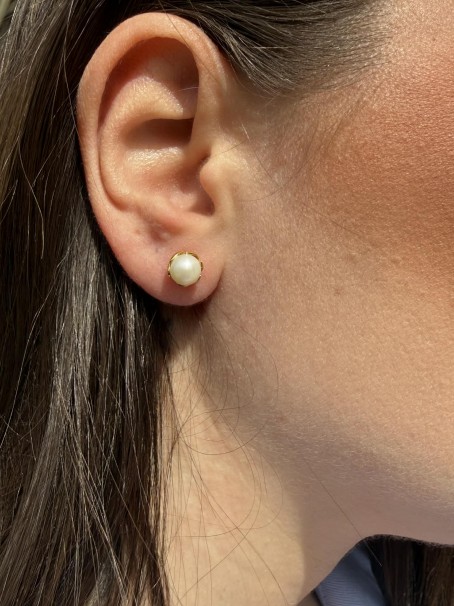 Σκουλαρίκια Χρυσά 14 Καράτια Με Μαργαριτάρια 7-7,5 mm oro2921 