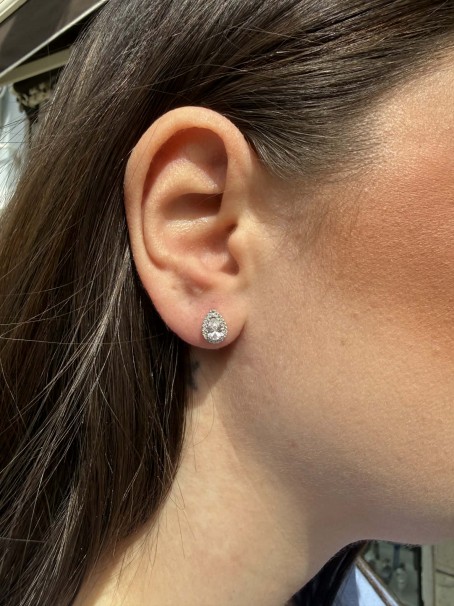 Σκουλαρίκια Χρυσά Σταγόνες 14 Καράτια Με Ζιργκόν oro2918 