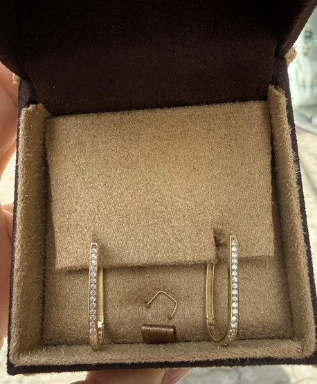 Σκουλαρίκια Κρίκοι Χρυσά 14 Καράτια με Ζιργκόν oro2908 