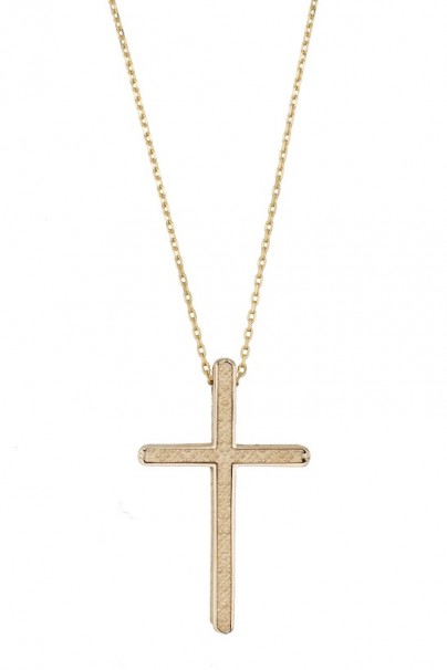 Σταυρός Με Αλυσίδα,Xρυσός 14 Καράτια Με Ζιργκόν oro1911 