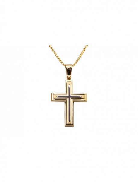 Σταυρός Ανδρικός Χρυσός 14 Καράτια Με Αλυσίδα oro2152 