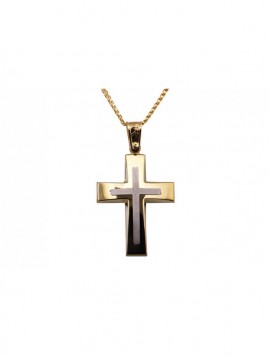 Σταυρός Ανδρικός Χρυσός 14 Καράτια Με Αλυσίδα oro2153