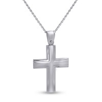 Σταυρός Με Αλυσίδα Λευκόχρυσος, 14 Καράτια oro2786