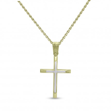 Σταυρός Με Αλυσίδα,Χρυσός,14 Καράτια oro2852 
