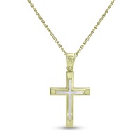 Σταυρός Με Αλυσίδα,Χρυσός,14 Καράτια oro2853